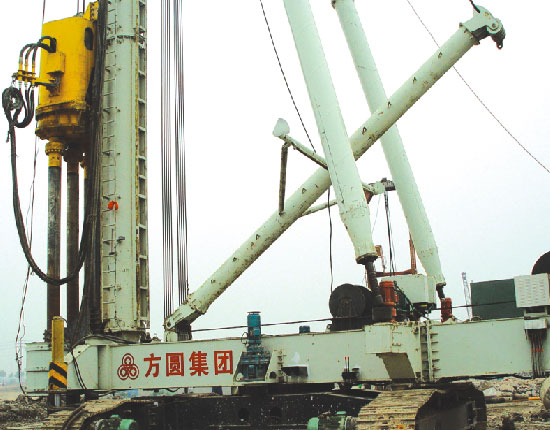 JZL120 electric tracked pile driver - Nanjing Olympic Sports Center construction site