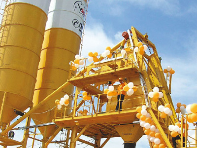 HZS50B concrete mixing plant - Russian construction site