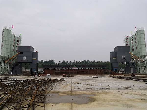 Construction of HZS90D concrete mixing plant on Mount Huangshan Qimen Expressway