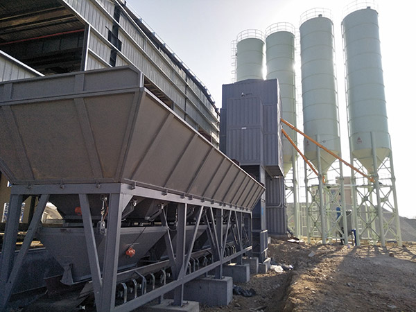 One HZS90D concrete mixing plant for PC prefabricated construction production line.