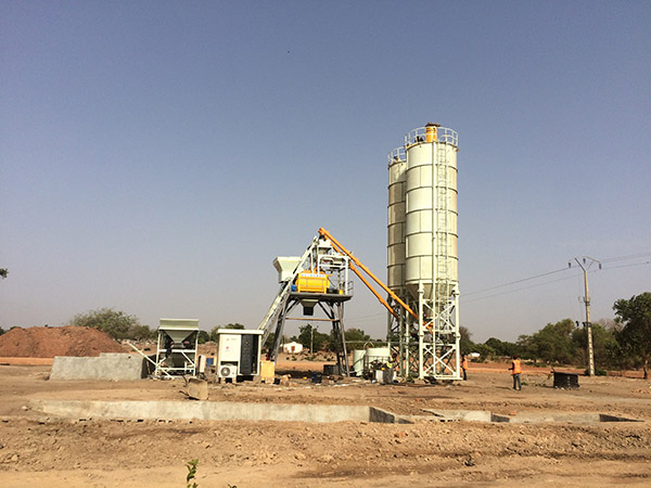 Construction of HZS50 concrete mixing plant for highway bridge in Shanghe District