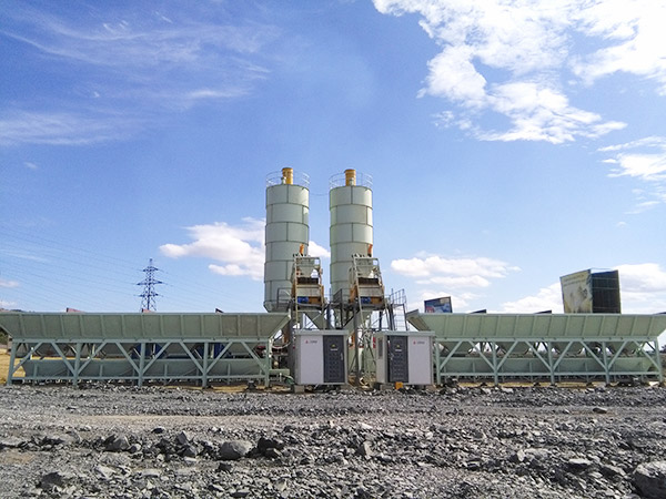 Export to Kenya HZS35 concrete mixing plant