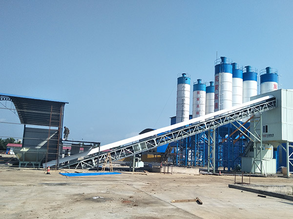 Construction of HZS120 Box type Concrete Mixing Plant on Wuhuang Expressway