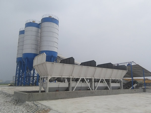 Commercial concrete HZS180 box type concrete mixing plant