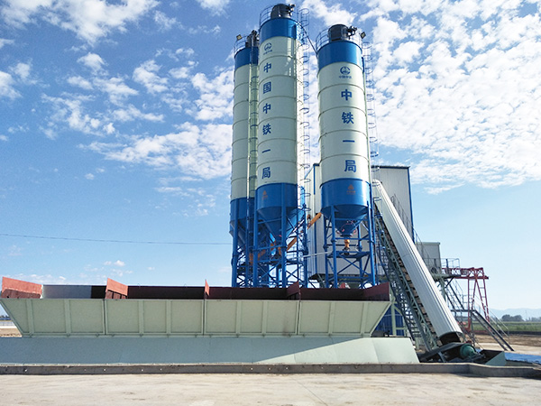 Construction of HZS120 concrete mixing plant for Ta