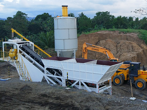 Export Solomon Islands HZS35 mobile concrete mixing plant